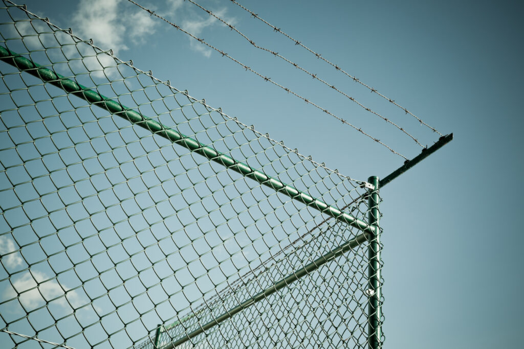 Durable wire mesh ball stop fencing installed at a sports ground in Coventry.